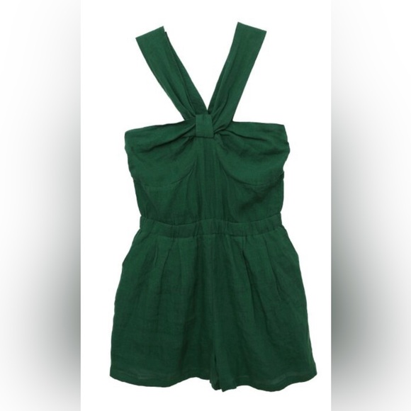 See U Soon Green Linen Romper – Size Small - Picture 14 of 15